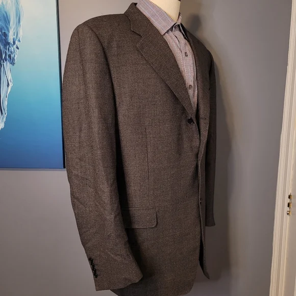 Canali 54R (44R US) Brown Wool Mens Blazer - Picture 4 of 6